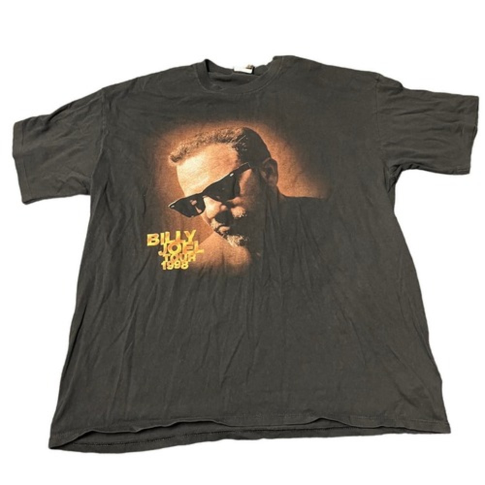 Vintage Billy Joel‎ Tour 1998 T-Shirt Mens 2XL Black Concert Graphic Tee